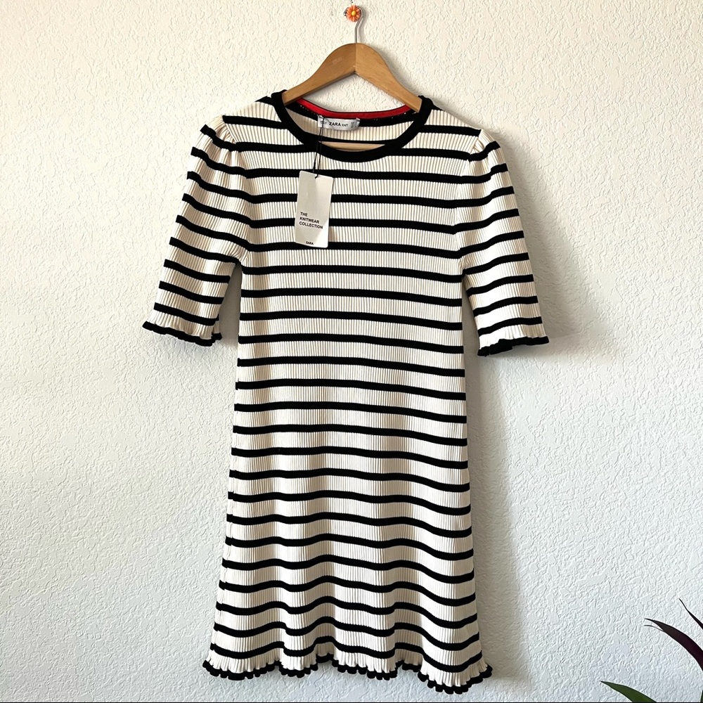 NWT Zara Knit The Knitwear Collection Ribbed Dress Size Small - Picture 2 of 10